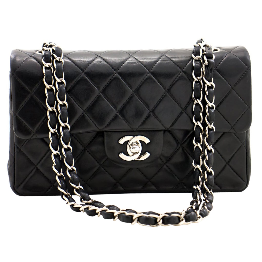 Chanel Silver Small Double Flap Bag
