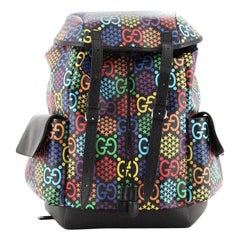 Gucci Double Pocket Belt Backpack Psychedelic Print GG Coated Canvas Medium