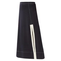 Jil Sander Side-Slit A-Line Wool Midi Skirt