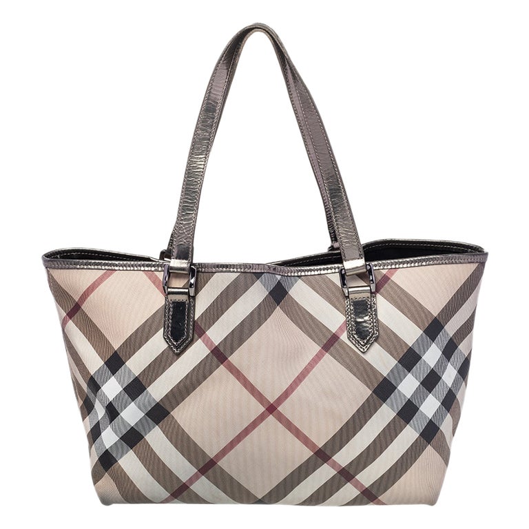 Burberry Supernova Check Coated Canvas and Patent Leather Nickie Tote at  1stDibs | burberry supernova tote, burberry supernova check tote