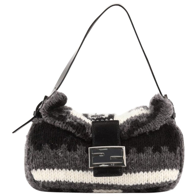 Fendi Baguette Shoulder Bag Knit Wool