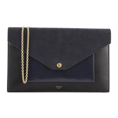 Celine Pocket Envelope Shoulder Bag Leather with Suede Medium