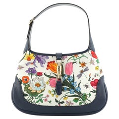 Gucci Jackie Hobo Flora Canvas with Leather Medium