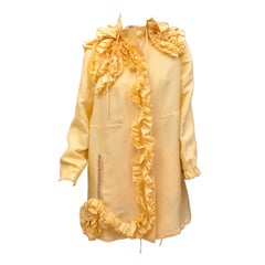 New Valentino Yellow 100% Silk Coat Size 6