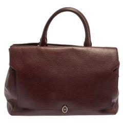 Anya Hindmarch Burgundy Leather Bathurst Top Handle Bag