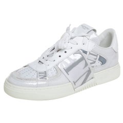 Valentino White Leather And PVC VLTN Low Top Sneakers Size 38