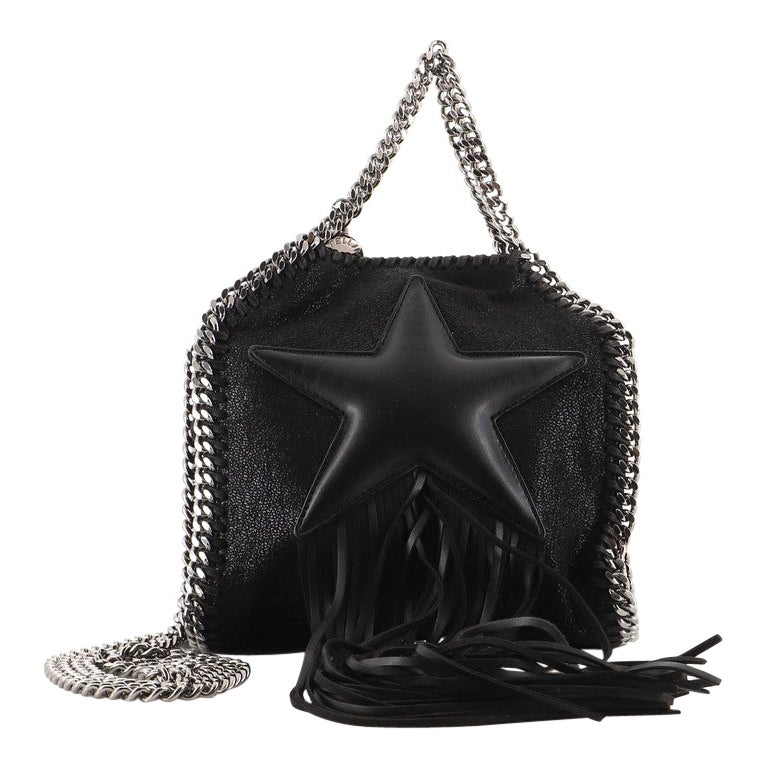 Stella McCartney Falabella Fringe Star Fold Over Crossbody Bag Shaggy