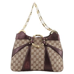 Gucci Bambus Kette Umhängetasche GG Segeltuch