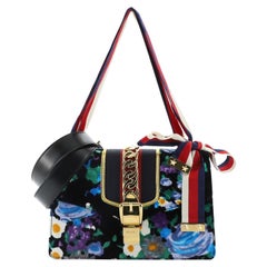 Gucci Sylvie Shoulder Bag Printed Velvet Small