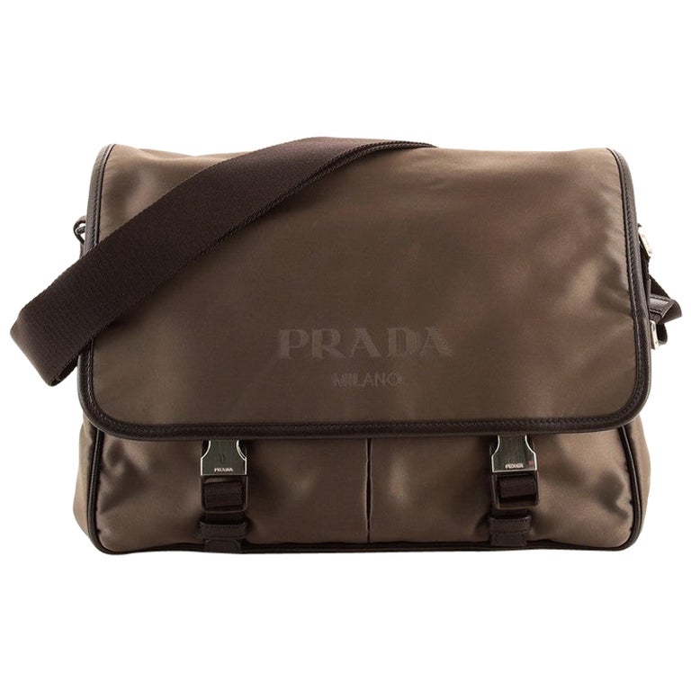 Prada Logo Messenger Bag Tessuto Medium at 1stDibs