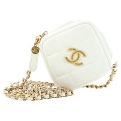 Chanel Diamond Clutch with Chain Quilted Lambskin