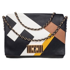 Fendi Black Leather Claudia Chain Shoulder Bag