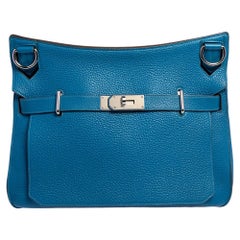 Hermès Blue Zanzibar Togo Leather Palladium Hardware Jypsiere 34 Bag