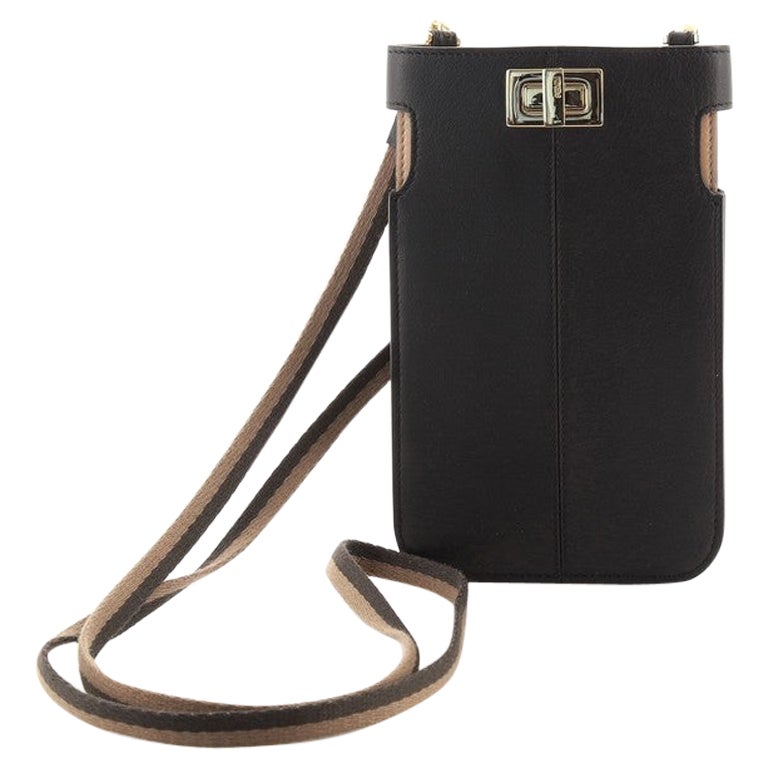 Fendi Peek-A-Phone Pouch Crossbody Leather
