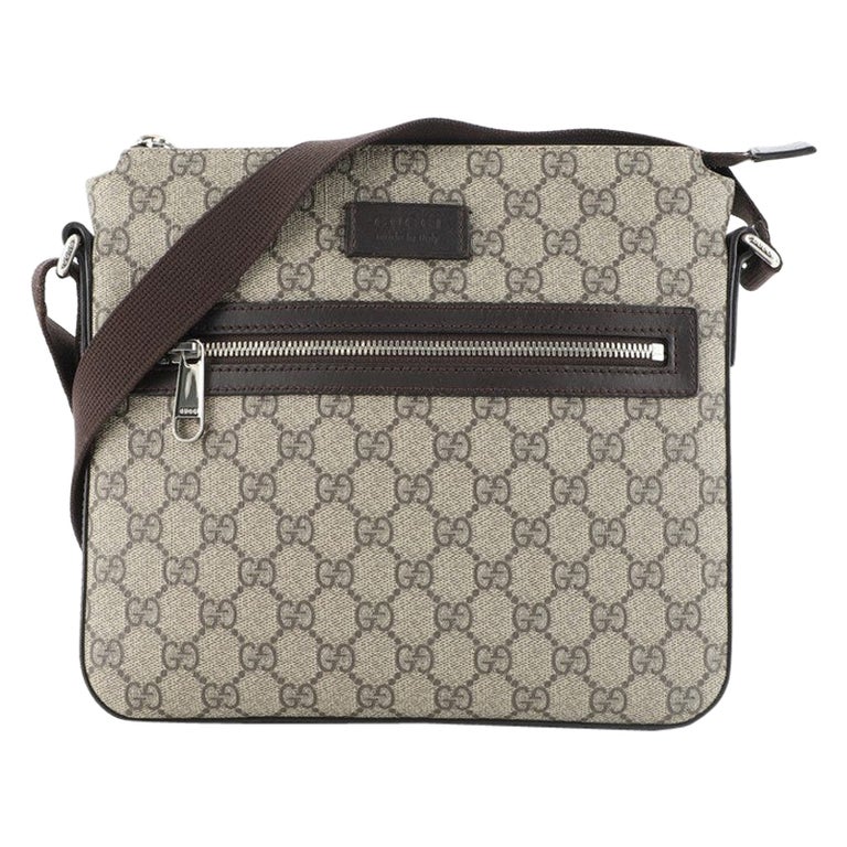 Gucci Front Zip Messenger GG Coated Canvas Medium at 1stDibs