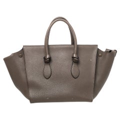 Celine Dark Grey Leather Small Tie Tote