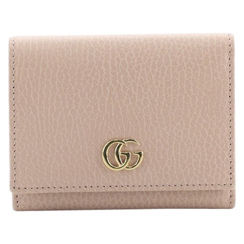 Gucci Petite GG Marmont Trifold Wallet Leather Compact