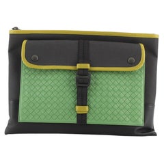 Bottega Veneta Meridian Pouch Canvas and Intrecciato Nappa