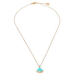 Bvlgari Divas’ Dream Turquoise Diamond 18K Rose Gold Pendant Necklace
