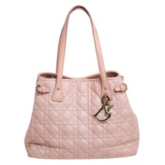 Dior Pink Cannage Coated Canvas and Leather Small Panarea Tote