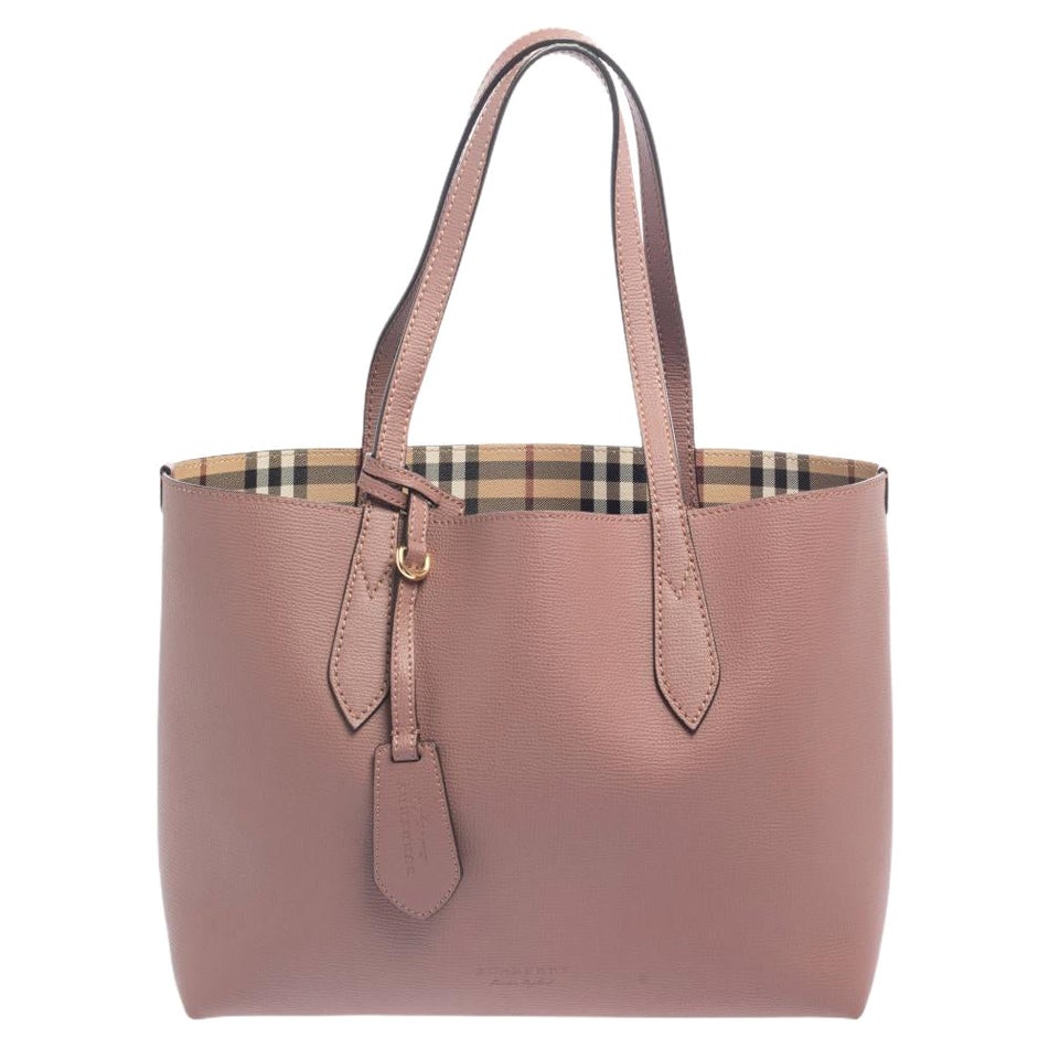 Burberry Old Rose Leather Small Lavenby Reversible Tote at 1stDibs