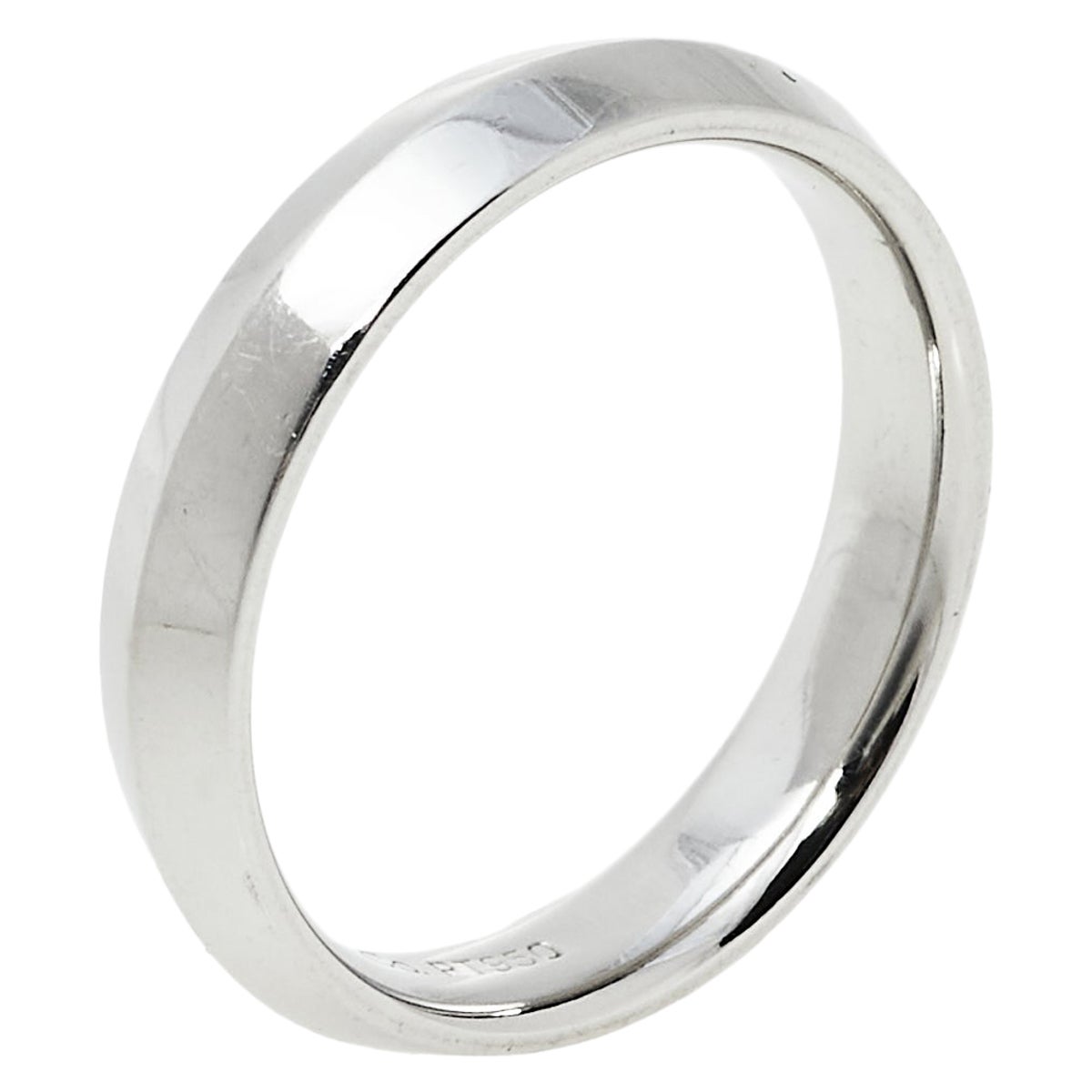 Tiffany & Co. Platinum Knife Edge Band Ring Size 59