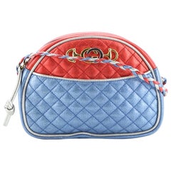 Gucci Trapuntata Camera Shoulder Bag Quilted Laminated Leather Mini