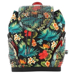 Christian Louboutin Explorafunk Backpack Spiked Printed Canvas