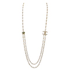 Chanel Long Pearl Double Strand Necklace