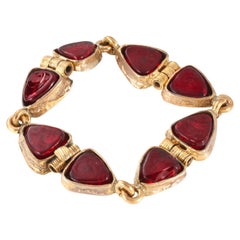 Chanel Red Gripoix Vintage Bracelet