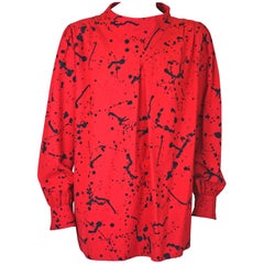 Camisa de lana con estampado de salpicaduras Andre Courreges