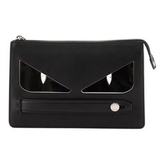 Fendi Monster Handle Clutch Leather Small