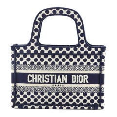 Christian Dior Dior Book Tote Dots Embroidered Canvas Mini