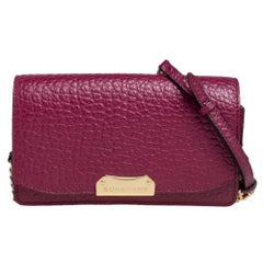 Burberry Burgundy Leather Madison Wallet on Chain