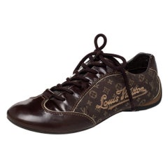 Louis Vuitton Brown Monogram Min Lin Canvas And Leather Low Top Sneakers Size 39
