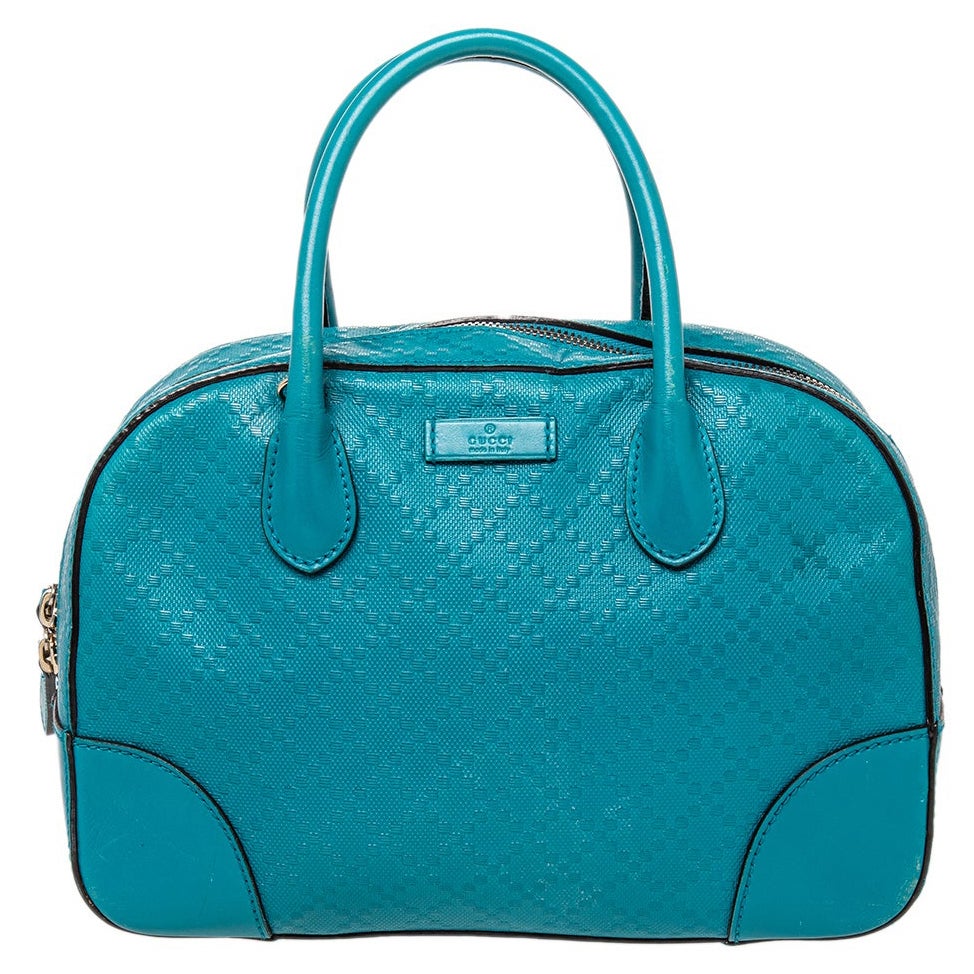 Gucci Blue Diamante Leather Small Satchel