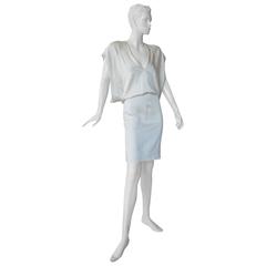 Tom Ford Winter White Plunging Neckline Evening Dress 12