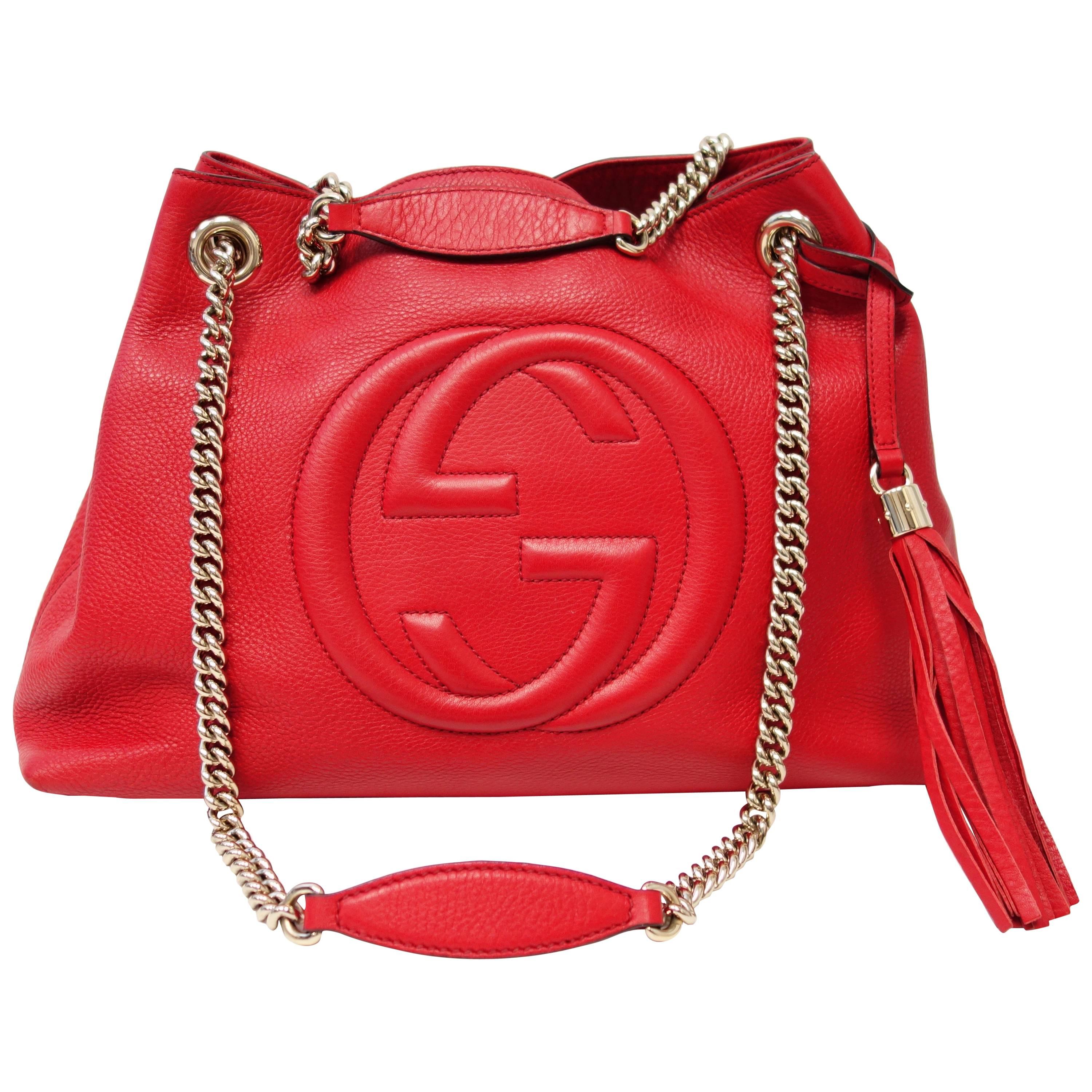 Gucci SOHO Red Leather Shoulder Bag