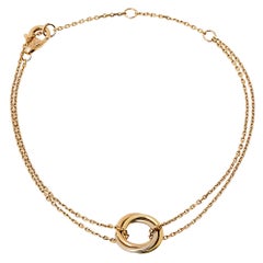 Cartier Trinity 18K Three Tone Gold Double Chain Bracelet