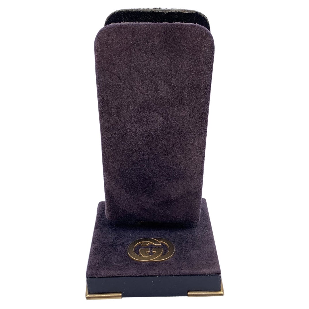 Gucci Vintage Brown Suede and Leather Pen Cup Holder