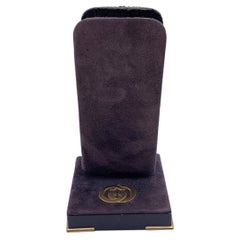 Gucci Vintage Brown Suede and Leather Pen Cup Holder