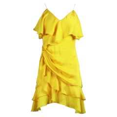 Balmain Wrap Effect Ruffled Silk Mini Dress