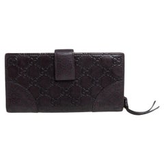 Gucci Dark Brown Guccissima Leather Continental Flap Wallet