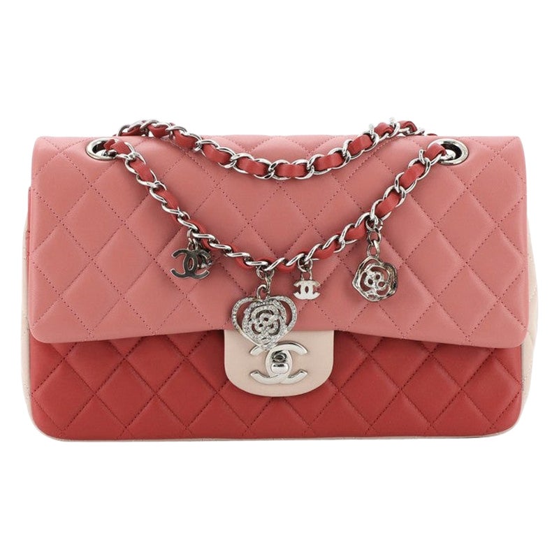 Chanel Tricolor Valentine Crystal Hearts Flap Bag Quilted