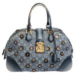 Louis Vuitton Blue Denim Polka Dots Limited Edition Panema Bowly Bag