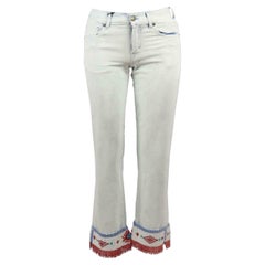 Alanui Fringed Bead Embellished Straight Leg Jeans