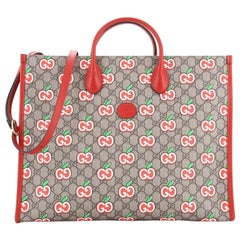 Gucci Convertible Open Tote GG Apple Coated Canvas Large