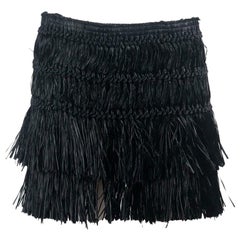 Isabel Marant Copal Fringed Faux Raffia Mini Skirt