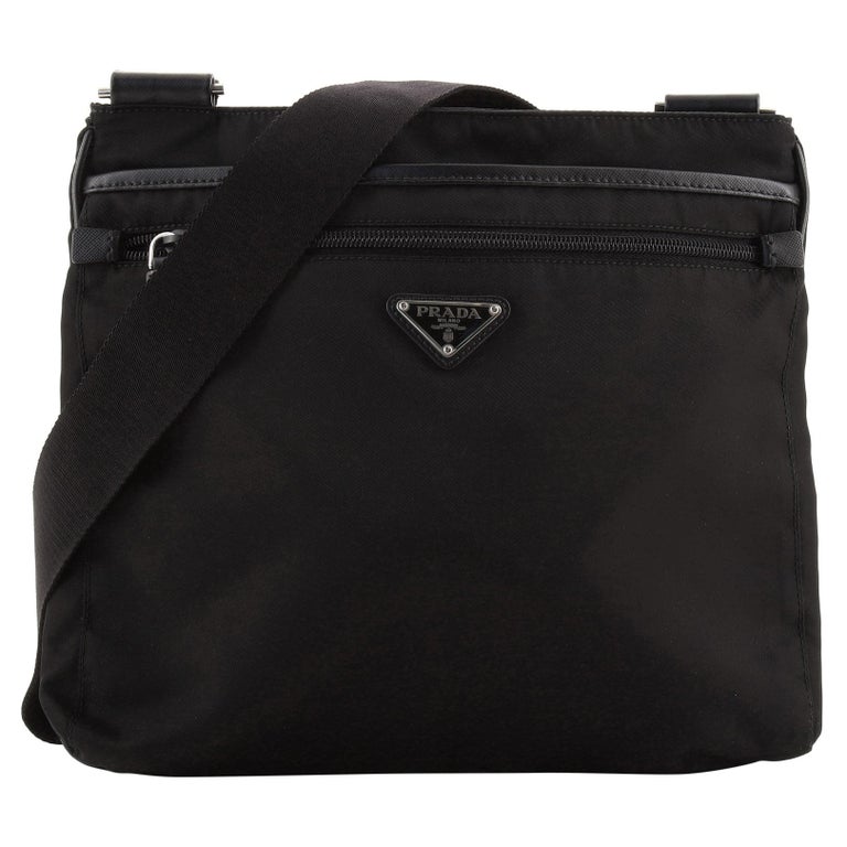 Prada Zip Messenger Bag Tessuto Medium at 1stDibs
