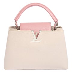 Louis Vuitton Galet/Pink Taurillon Leather Capucines MM Bag